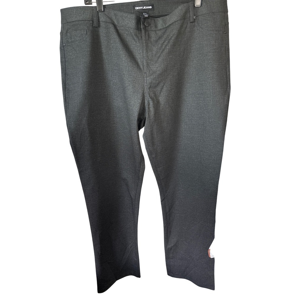 DKNY Jeans Trousers Womens XXL Gray New Straight Leg Stretch 5-Pocket Pant